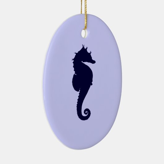 Perwinkle en Dark Blue Zee Horse Keramisch Ornament (Rechts)