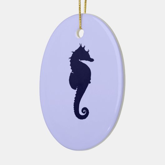 Perwinkle en Dark Blue Zee Horse Keramisch Ornament (Links)