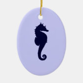 Perwinkle en Dark Blue Zee Horse Keramisch Ornament (Voorkant)