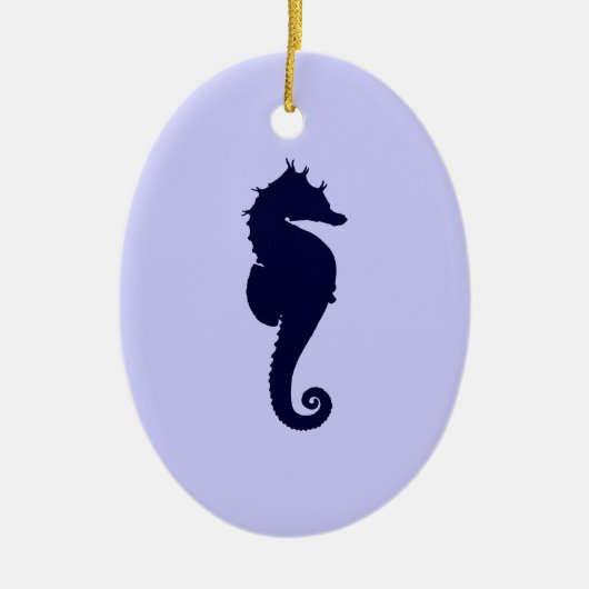 Perwinkle en Dark Blue Zee Horse Keramisch Ornament (Voorkant)
