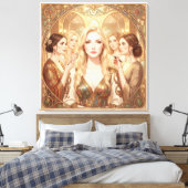 Peryte Serie: De Gouden Muze Canvas Afdruk (Insitu (Slaapkamer))
