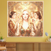 Peryte Serie: De Gouden Muze Canvas Afdruk (Insitu (Woonkamer))