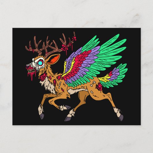 Peryton Zombie Briefkaart (Voorkant)