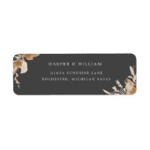 Perzbeige waterverf florale retour label (Voorkant)