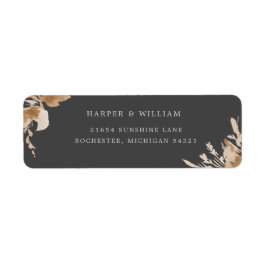 Perzbeige waterverf florale retour label