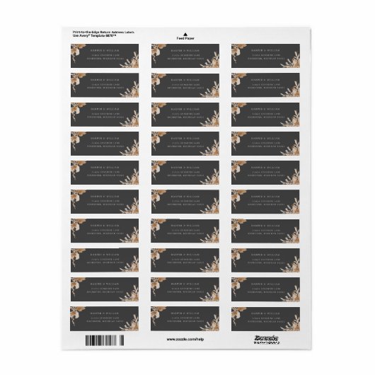 Perzbeige waterverf florale retour label (Full Sheet)