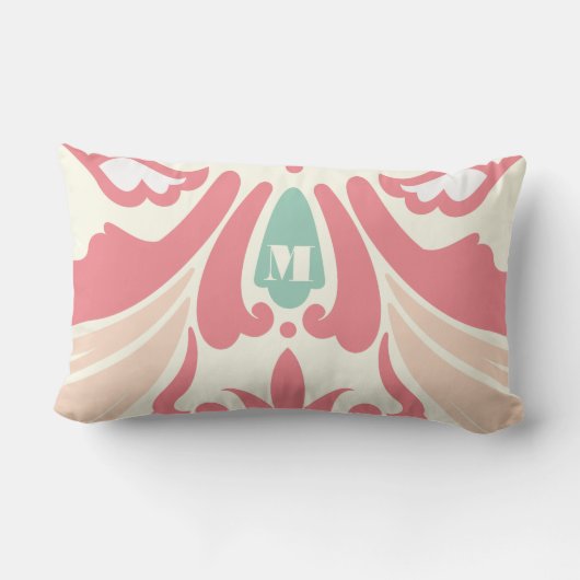 Perzenkoraalpaddenstoel en Mint Modern Pillow Kussen (Achterkant)