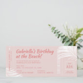 Perzentriet reisbiljet instapkaart roze kaart (Staand voorkant)