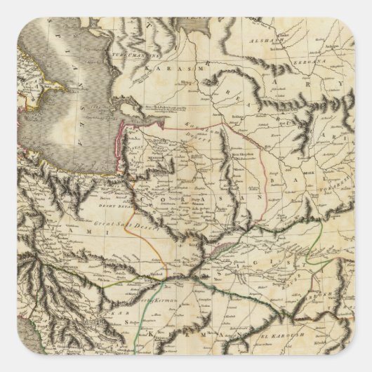 Perzië 4 vierkante sticker (Voorkant)