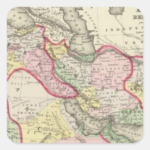 Perzië, Arabië, Turkije, Afghanistan, Beloetsjis Vierkante Sticker