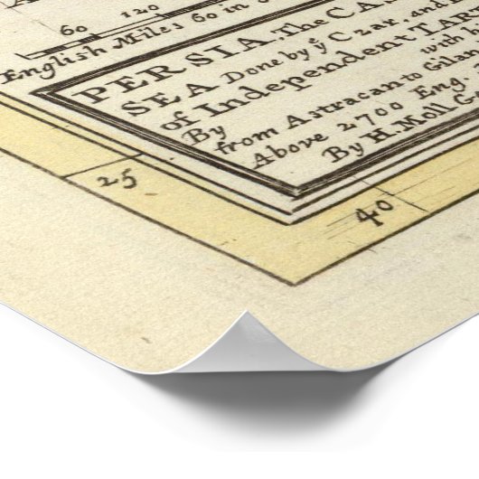 Perzië, Kaspisch Zee, deel van het onafhankelijke  Poster (Hoek)