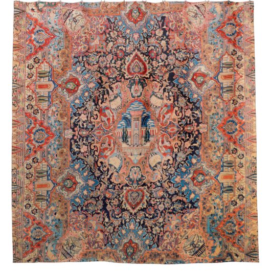 Perzië tapijtrood  douchegordijn (Voorkant)