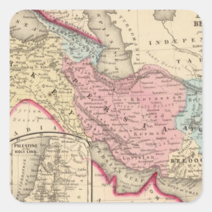 Perzië, Turkije, Afghanistan, Beloetsjistan Vierkante Sticker