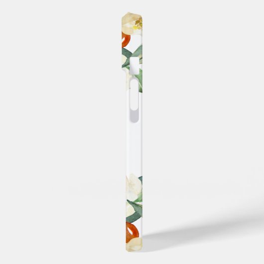 Perzige roze Waterverf bloemen met naam Case-Mate iPhone Case (Achterkant / Links)