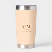 Perzik aangepaste monogram initialen naam geïsoleerde drinkbeker (Voorkant)