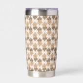 Perzik Aangepaste Naam Aquarel Geometrisch Patroon Geïsoleerde Drinkbeker (Voorkant)