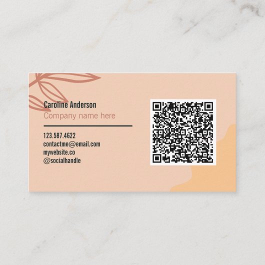 perzik aarde tinten visitekaartje (Achterkant)