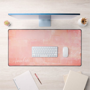 perzik Abstract geweven Bureaumat