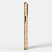Perzik achtergrond zeshoekig bloemmotief Case-Mate iPhone case (Achterkant / Rechts)