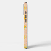 Perzik achtergrond zeshoekig bloemmotief Case-Mate iPhone case (Achterkant / Links)