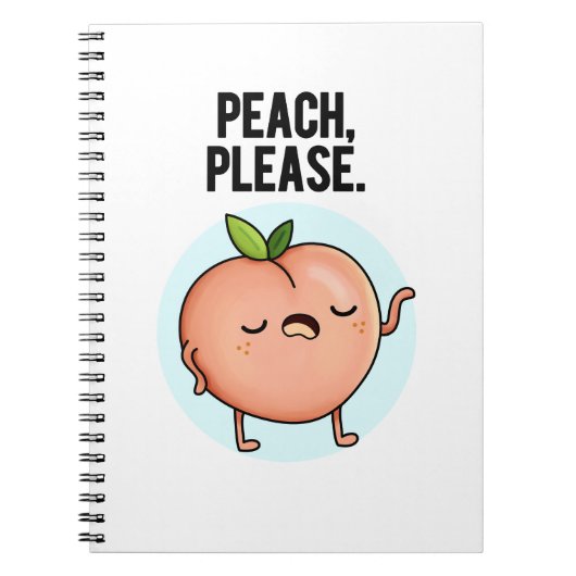 Perzik alsjeblieft Grappige Fruit Punt Notitieboek (Voorkant)