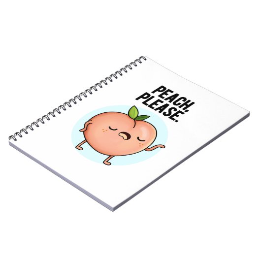 Perzik Alsjeblieft Grappige Fruit Stijl  Notitieboek (Linkerzijde)