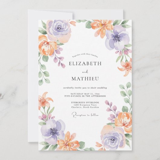 Perzik Amethyst Ranunculus Zachte Eucalyptus Bruil Kaart (Voorkant)