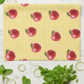 Perzik Appels Gingham Theedoek (Gevouwen)
