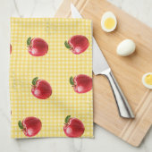 Perzik Appels Gingham Theedoek (Quarter Fold)