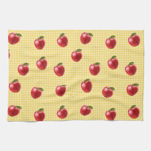 Perzik Appels Gingham Theedoek (Horizontaal)
