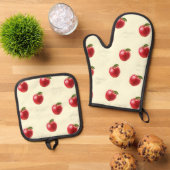 Perzik Appels Ovenwant & Pannenlap Set (Top down)
