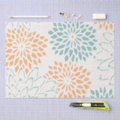 Perzik Aqua Bloemen Tissuepapier (Craft)