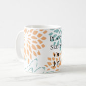 Perzik Aqua Bloemen Vreugde Gedicht Koffiemok (Voorkant links)