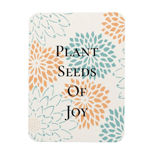 Perzik Aqua Bloemen Vreugde Gedicht Magneet (Verticaal)