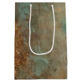 Perzik Aqua Teal Roze Goud Bruiloft Trouwdag Medium Cadeauzakje (Achterkant)