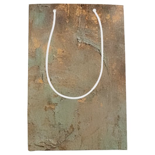 Perzik Aqua Teal Roze Goud Bruiloft Trouwen Medium Cadeauzakje (Voorkant)