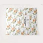 Perzik aquarel bloemen bloem bruiloft brunch wandkleed (Voorkant (horizontaal))