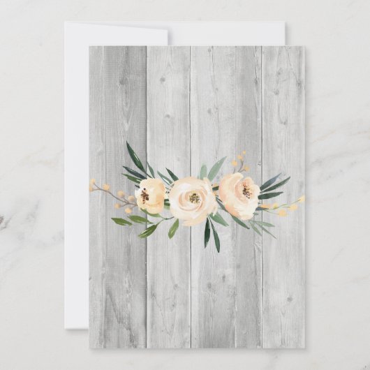 Perzik  aquarel bloemen rustiek meisje kaart (Achterkant)