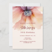 Perzik aquarel bloemen verjaardag kaart (Voorkant)