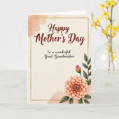 Perzik Aquarel Moeder Kaart (Gele Bloem)