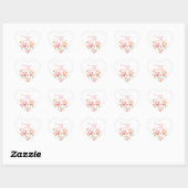 Perzik Aquarel Tulpen Bloemig Hart Sticker (Vel)
