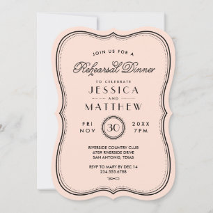  perzik art deco bruiloft repetitie diner kaart