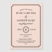  Perzik Art Deco Sla de datum op (Voorkant)