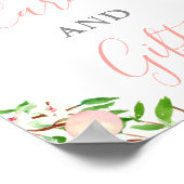 Perzik Baby Bruidsshower Kaarten en Cadeaus Poster (Hoek)