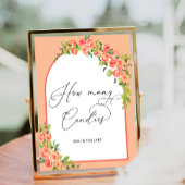 Perzik Baby shower Hoeveel Snoepjes in Jar Poster