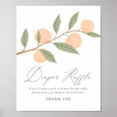 Perzik Baby shower Luier Raffle Teken Poster (Voorkant)