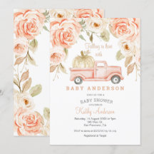 Perzik Baby Shower Uitnodiging - Verliefd Worden