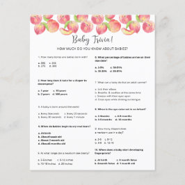 Perzik Baby Trivia | Baby Shower Spel
