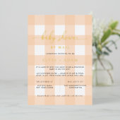 Perzik babyshower per post folie uitnodiging (Staand Voorkant)