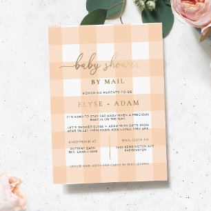 Perzik babyshower per post folie uitnodiging